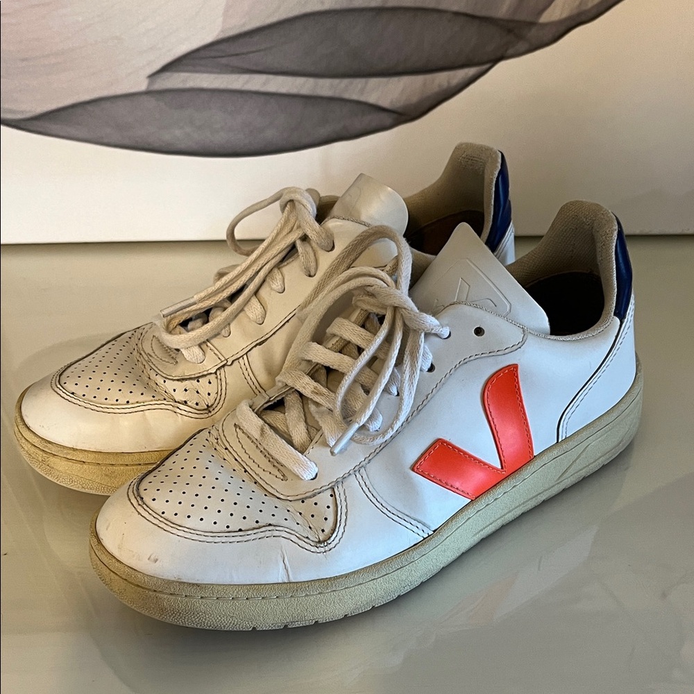 Veja Sneakers with Orange and Blue Accents